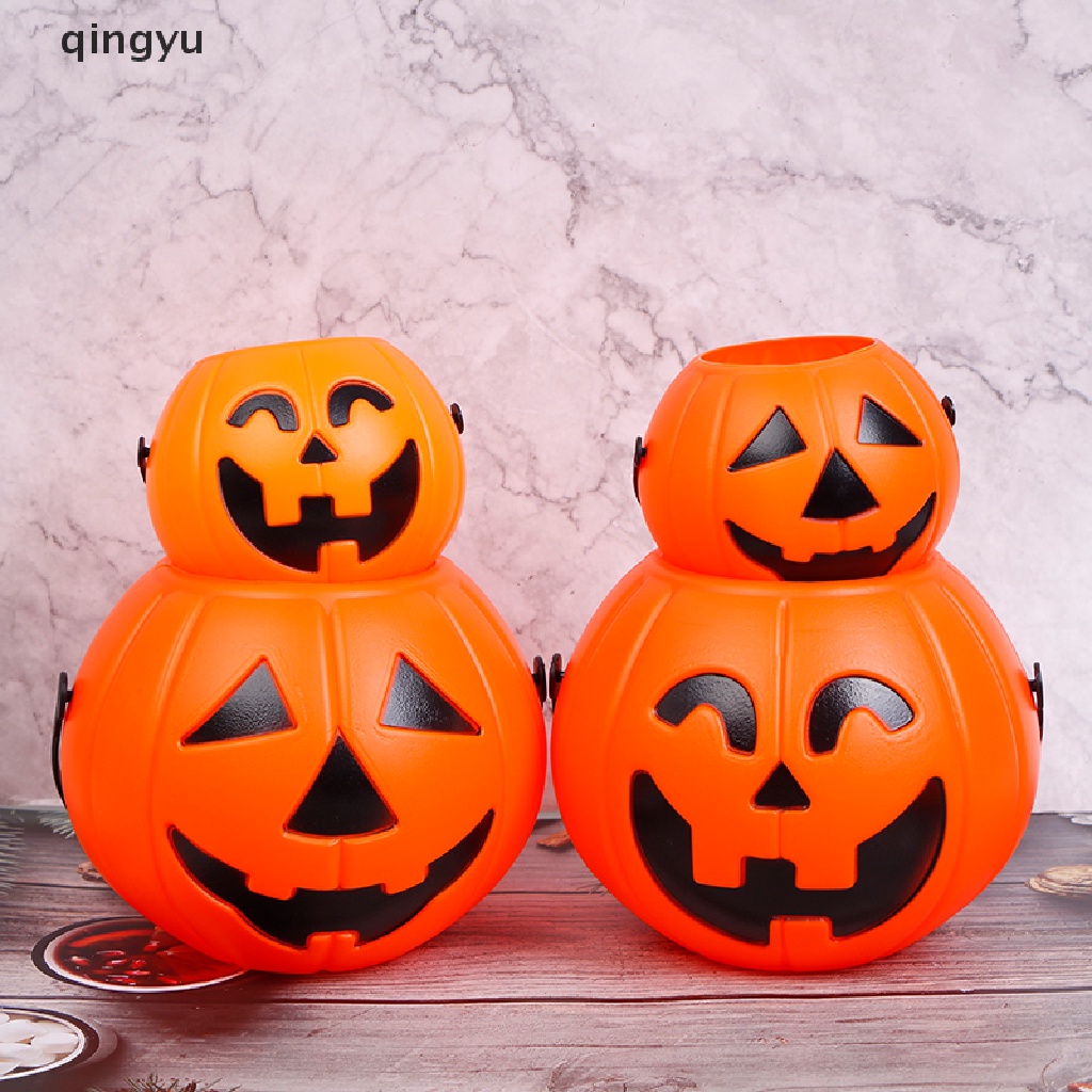Xô Nhựa Trang Trí Halloween Hình Bí Ngô
