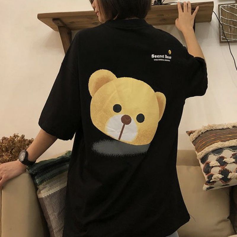 Áo thun tay lỡ Unisex Secrer Bear