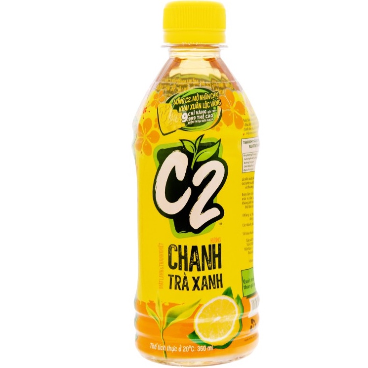 Thùng 24 chai trà xanh C2 hương chanh 360ml