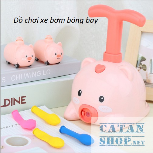 Đồ chơi xe Bơm Bong Bóng hình Heo, Gấu, Hổ siêu dễ thương (phát triển khả năng vận động và tư duy cho trẻ )