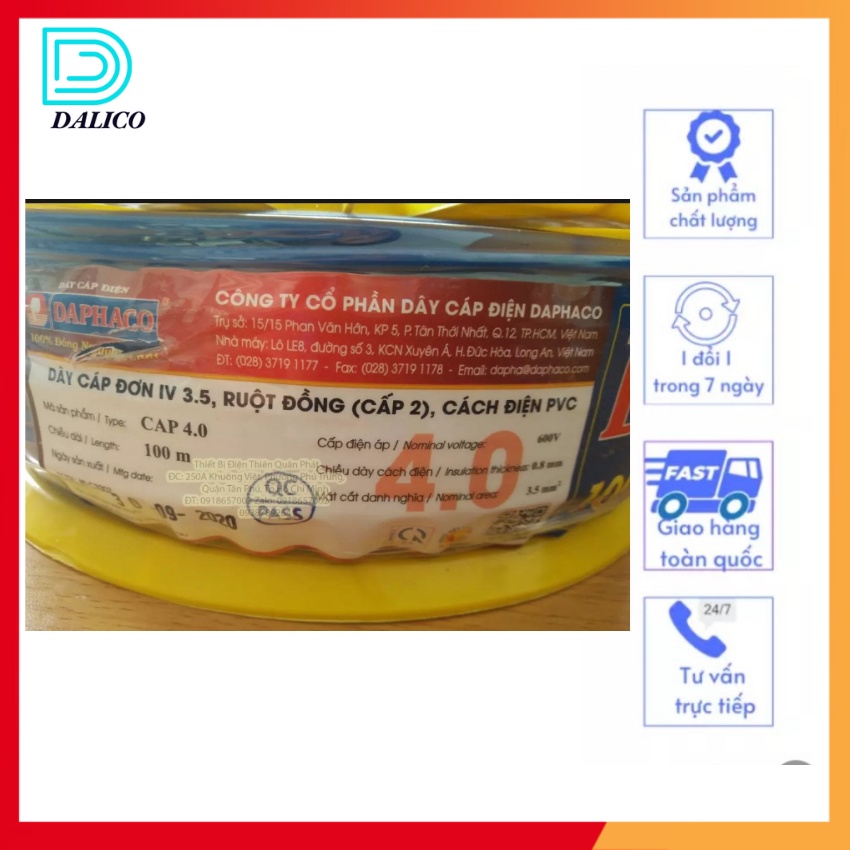 DÂY ĐƠN DAPHACO 3.0/4.0/6.0 ( CUỘN 100M)
