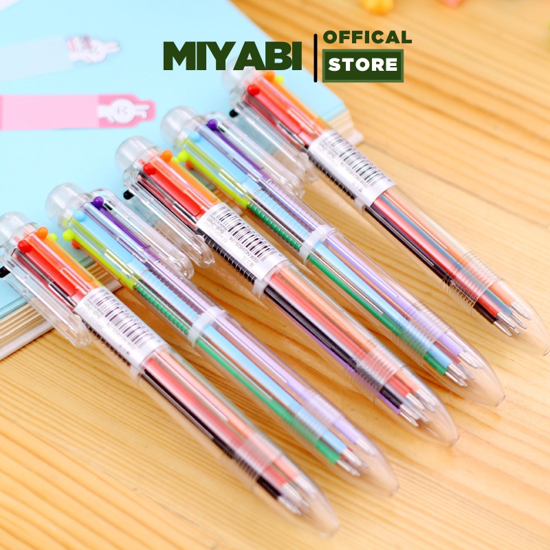 Bút bi nhiều màu - 6 nàu - cute - ngòi 0,7mm - Bút bi cute học sinh , sinh viên - MIYABI STORE