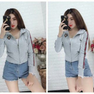 Áo khoác lửng sọc tay