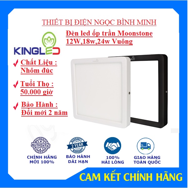Đèn led ốp trần Moonstone Kingled 12w ,18w,24w vỏ đen-vỏ trắng