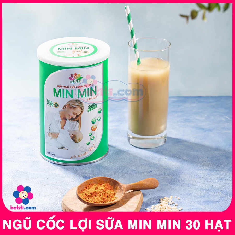 Ngũ Cốc Siêu Lợi Sữa 30 Loại Hạt Min Min - Bột Ngũ Cốc Dinh Dưỡng MinMin Hộp 500gr