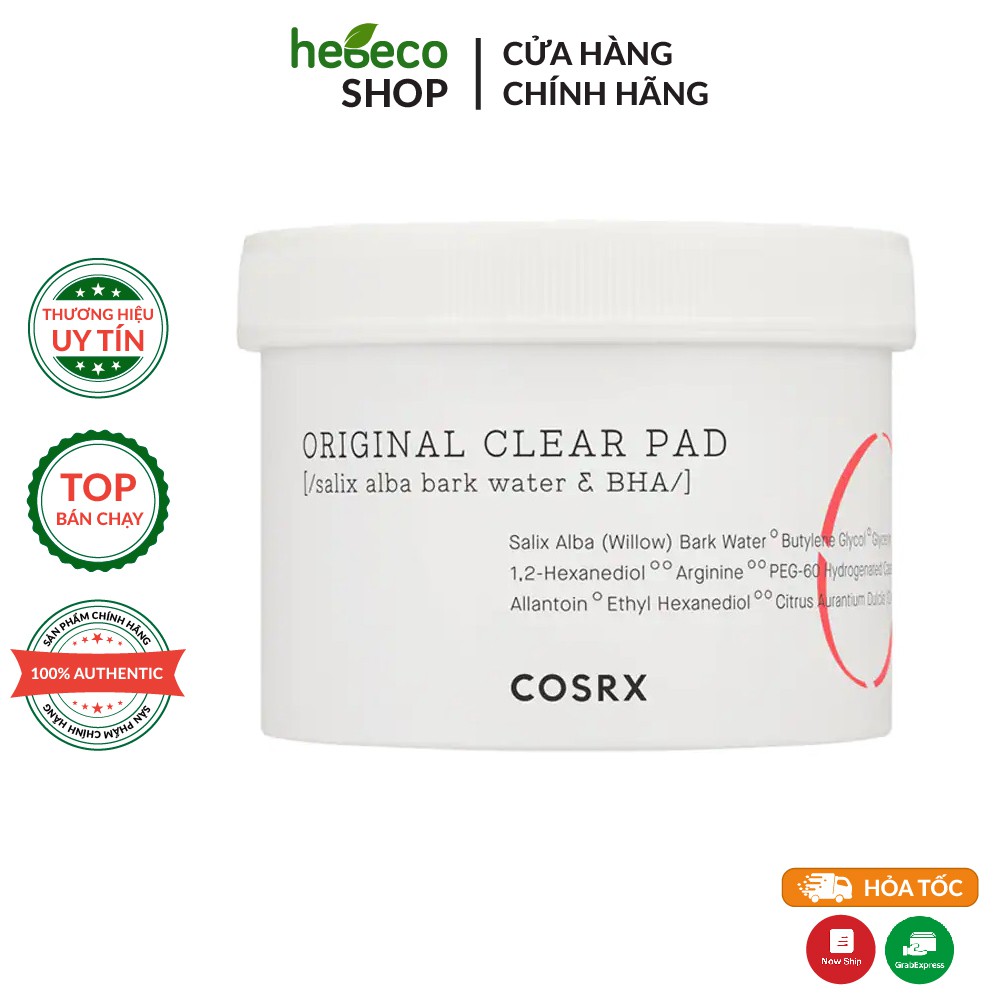 Bông Tẩy Da Chết Hóa Học Làm sạch Và Loại Bỏ Nhân Mụn Cosrx One Step Original Clear Pad - Hàn Quốc Chính Hãng