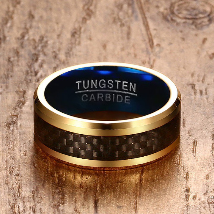 Nhẫn nam Tungsten Carbide vĩnh viễn không trầy xước