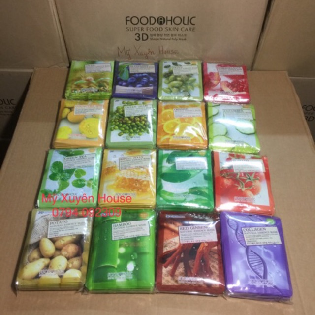 [Sỉ Giá Tốt]16 Loại Mặt Nạ 3D Foodaholic Chính Hãng Hàn Quốc