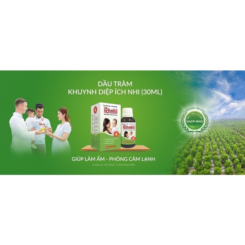 Dầu Tràm Khuynh Diệp Ích Nhi 30ml mùi thơm dịu nhẹ (dùng cho trẻ sơ sinh, phụ nữ mang thai…)