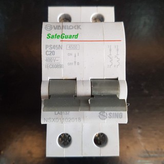 Cầu dao tự động mcb 2p - 20a c20 sino