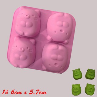 HCM - Khuôn silicon Chuột chũi làm bánh bông lan, rau câu pudding cute cho con