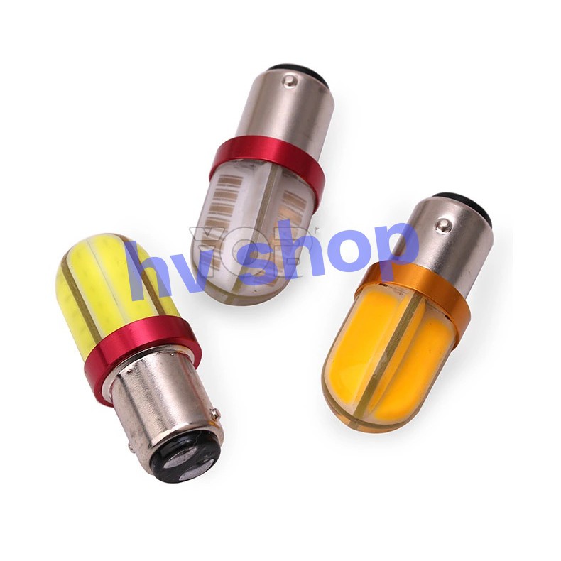 bóng đèn led hậu CHỚP siêu sáng 8 MẶT COB gắn xe máy 1157 12V hv shop