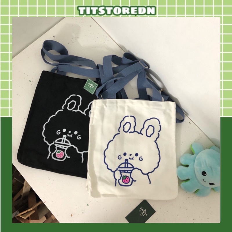 Túi tote vừa đeo vai vừa đeo chéo hình thỏ siêu cute (hình thật)