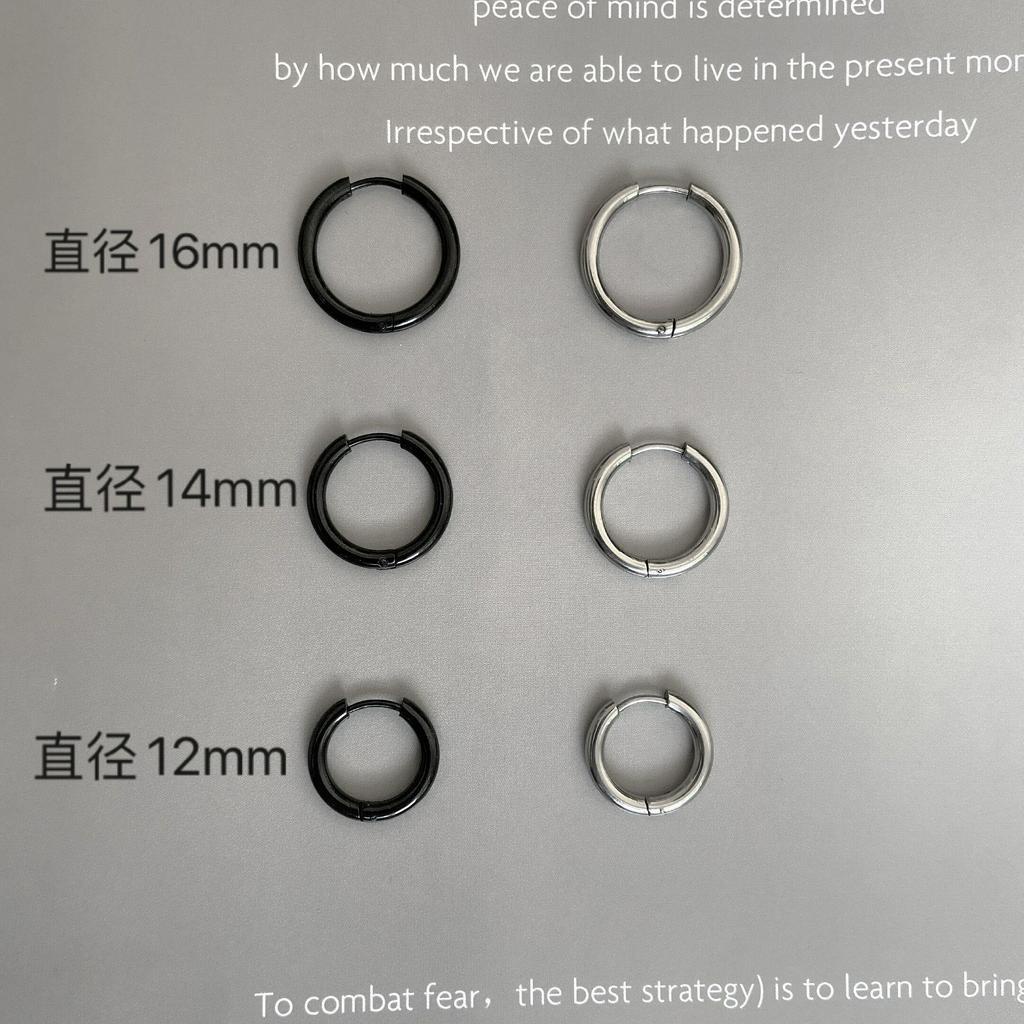 Khuyên tai tròn nhỏ bằng thép titan không phai màu 23b245 thời trang cho nam và nữ