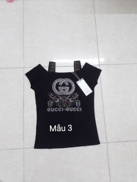 Áo trễ vai đính đá Quảng châu