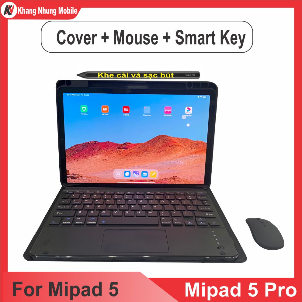 Bộ Smart key touch pad blutooch, cover bao da, mouse cho máy tính bảng Mipad5, Mipad5 Pro- Khang Nhung