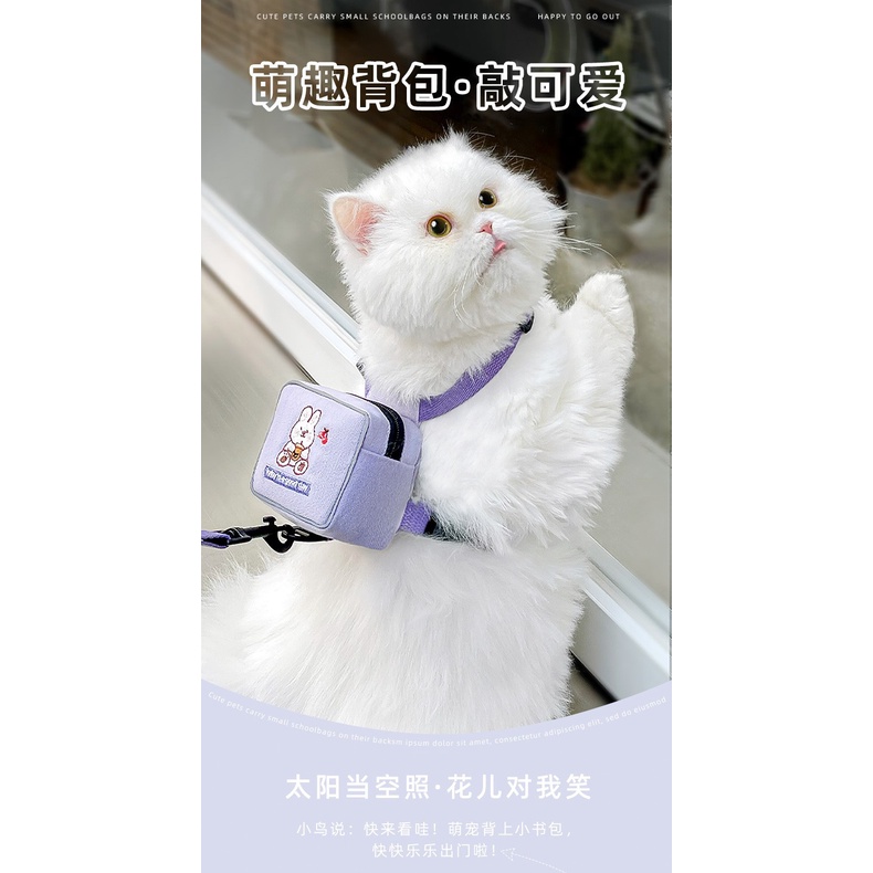 Dây dắt kèm balo cho chó mèo