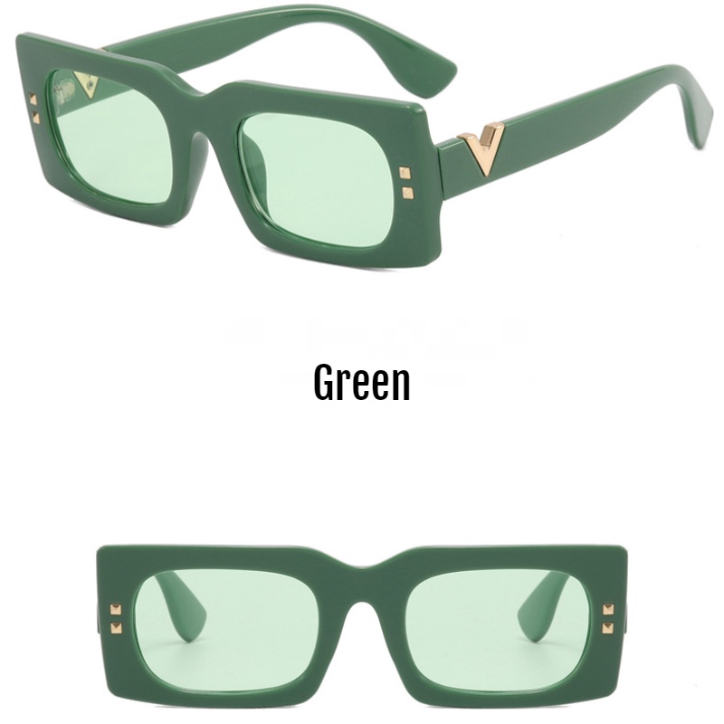 Kính Mát Gọng Vuông Chống Tia UV400 Phong Cách Âu Mỹ