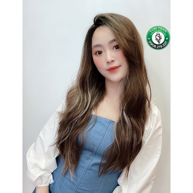 TÓC GIẢ NGUYÊN ĐẦU NÂU LIGHT BẠCH KIM 2 MÁI 7/3