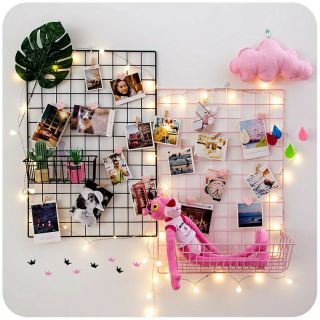 COMBO 2 KHUNG LƯỚI 35.45CM,1 RỔ TRANG TRÍ, 20 KẸP GỖ và 2M  DÂY THỪNG