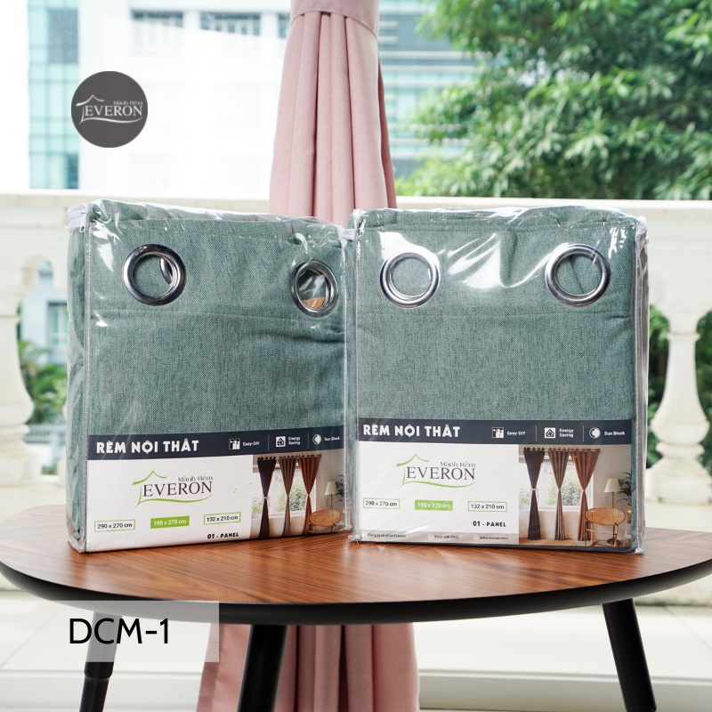 Rèm may sẵn Everon nhiều kích thước Sunny Green (giá tốt) DCM-1