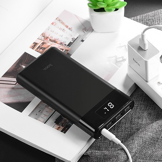 Sạc dự phòng 30.000mAH 2 đầu Micro &amp;Type C - Hoco B35E Entourage - 3 cổng USB