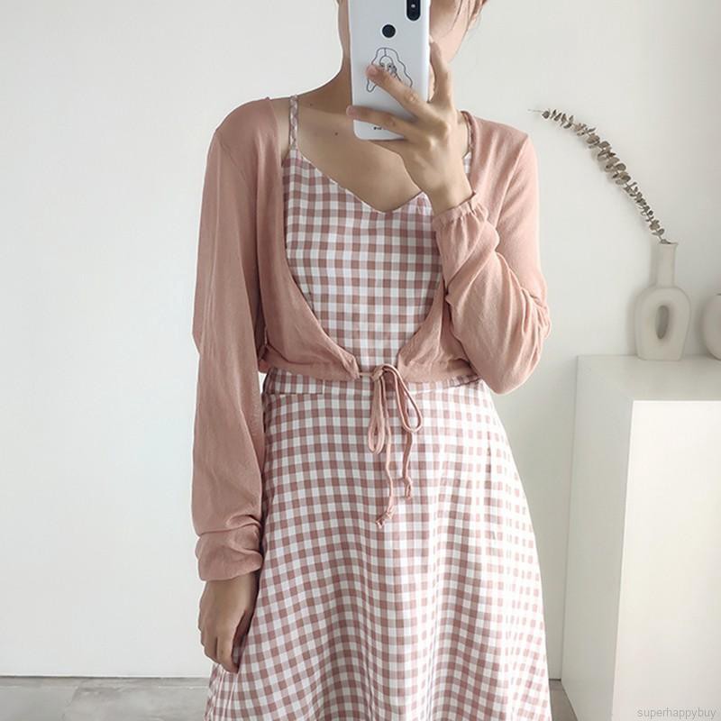 Áo khoác cardigan dệt kim mỏng tay dài chống nắng thời trang cho nữ | BigBuy360 - bigbuy360.vn