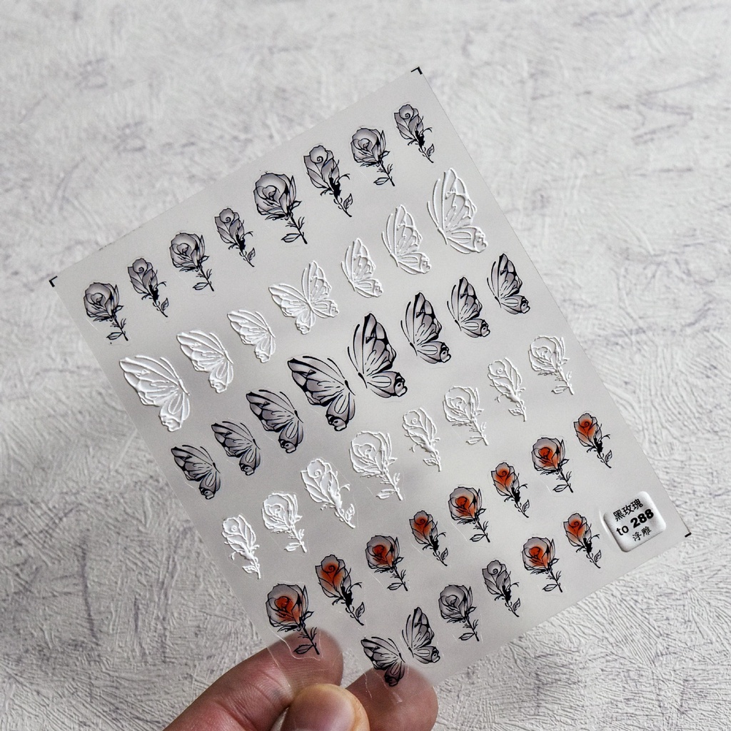 Hình dán nail 5D magico hoa hồng điêu khắc đẹp chất lượng