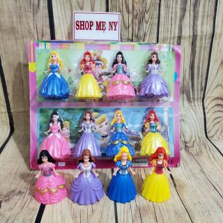 Bộ 4 công chúa Disney kèm 8 váy và tóc