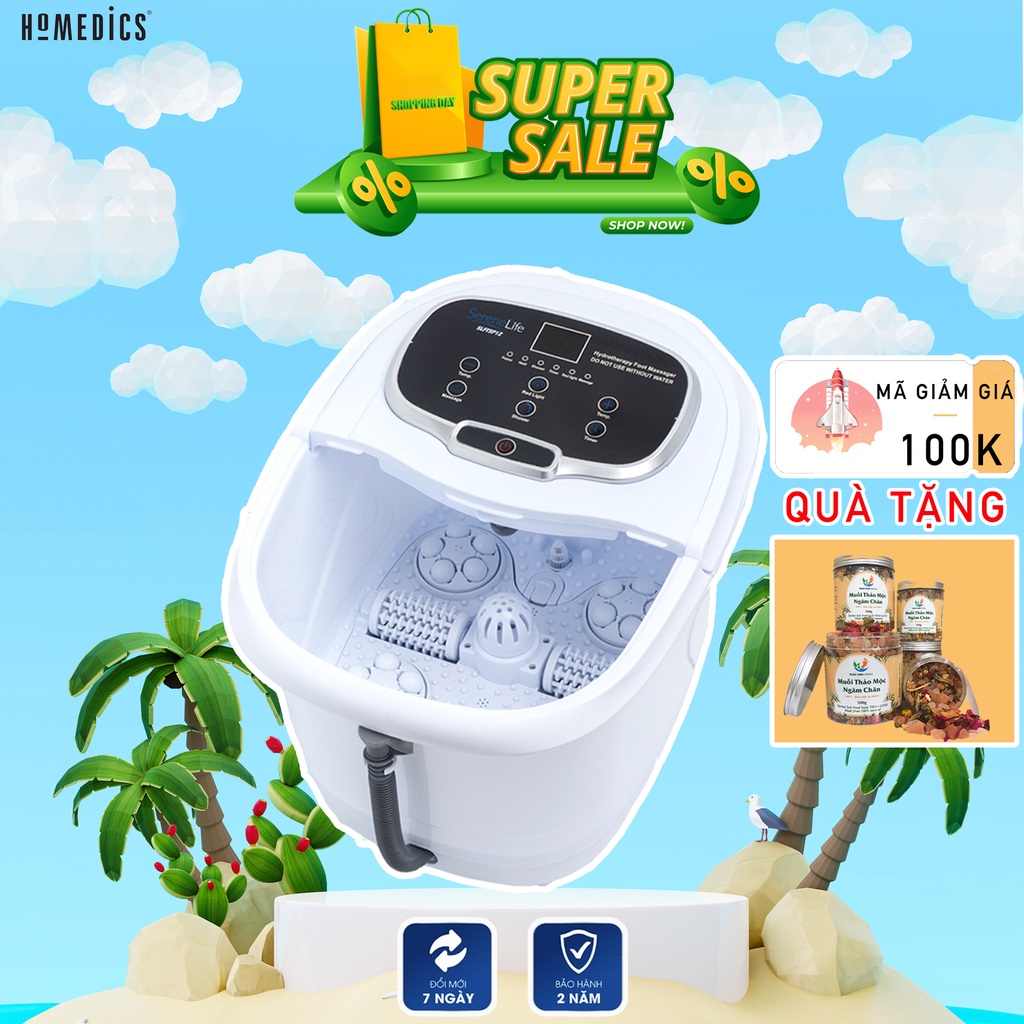 Bồn máy chậu ngâm chân massage cao cấp con lăn tự động Homedics FB-650, SereneLife SL12, SL173