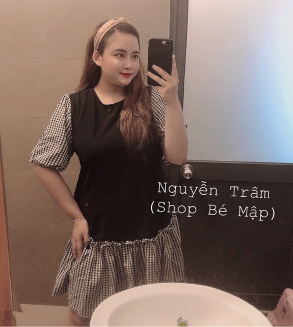 Đầm Suông Đuôi Cá Phối Caro Bigsize 67-87Kg [Hình Thật Chính Chủ] | BigBuy360 - bigbuy360.vn