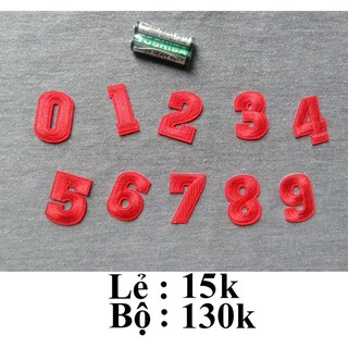 sticker vải ủi patch ủi số đỏ