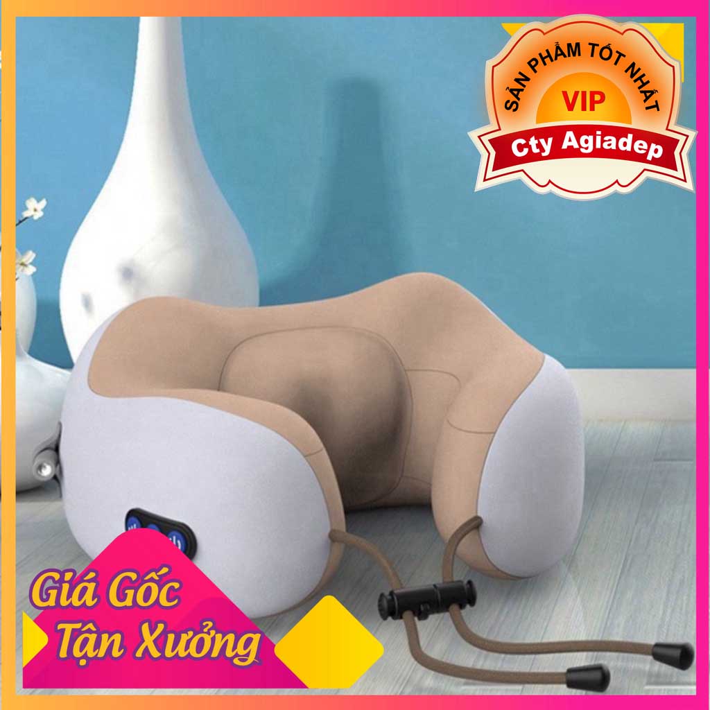 Gối Massage Vòng Cổ Chữ U 360 Đa Năng - Hỗ Trợ Mát Xa Vùng Cổ Vai Gáy - Gối Massage Cổ Nhật Bản Agiadep.com