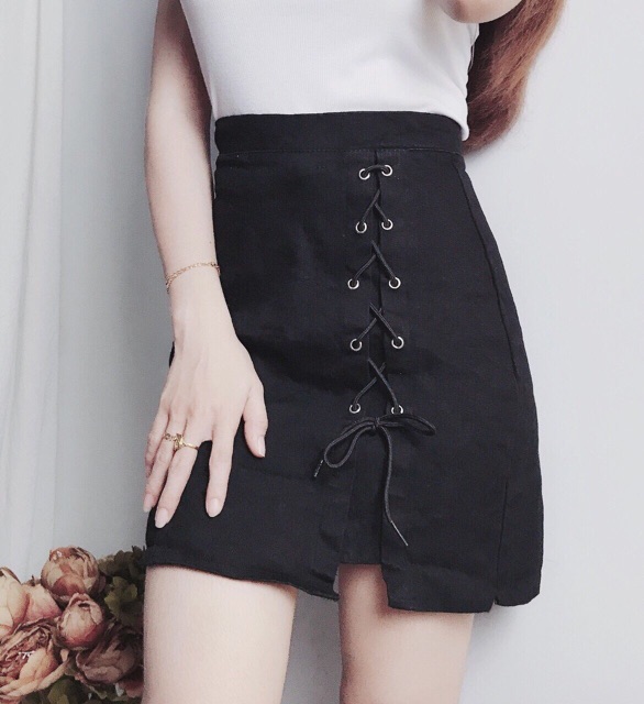 Chân váy kaki thắt dây xẻ vạt HÌNH THẬT 100% | BigBuy360 - bigbuy360.vn