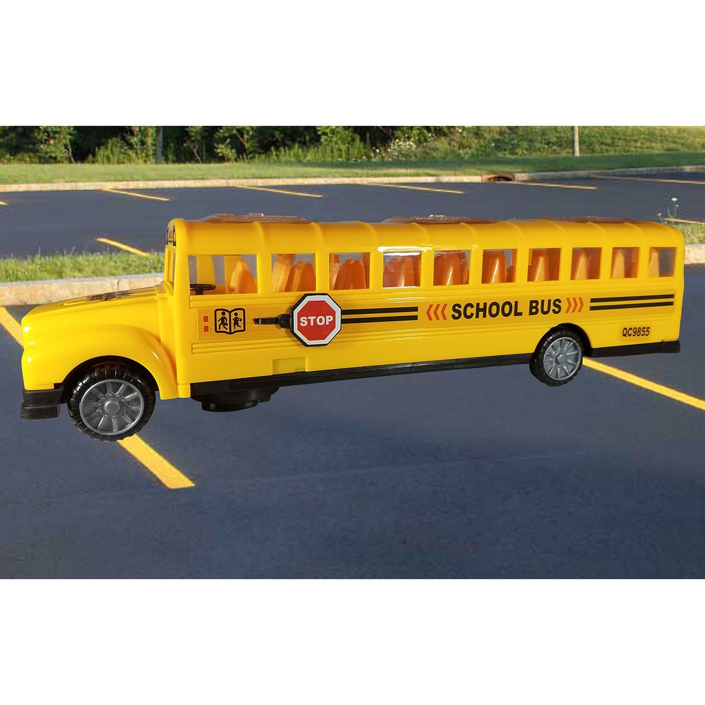 (GIẢM SỐC) Trò chơi chiếc xe buýt trở học sinh đến trường sử dụng pin AA có đèn và nhạc chạy tự động cực chất hàng bền