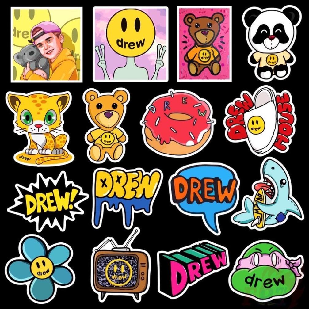 Bộ 100 Sticker DREW cá tính chống nước dán trang trí vali mũ bảo hiểm xe máy | Rinart.vn