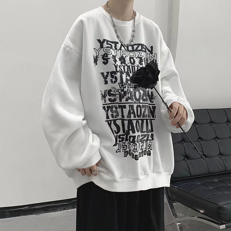 Áo sweater cổ tròn tay dài dáng rộng màu trơn 3 màu thời trang cho cặp đôi size M-3XL