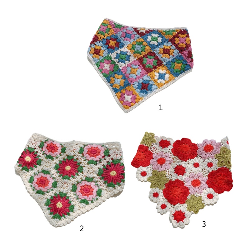 Khăn Choàng Đầu Tam Giác Đan Móc Thủ Công Chống Tia uv Thời Trang Mùa Hè