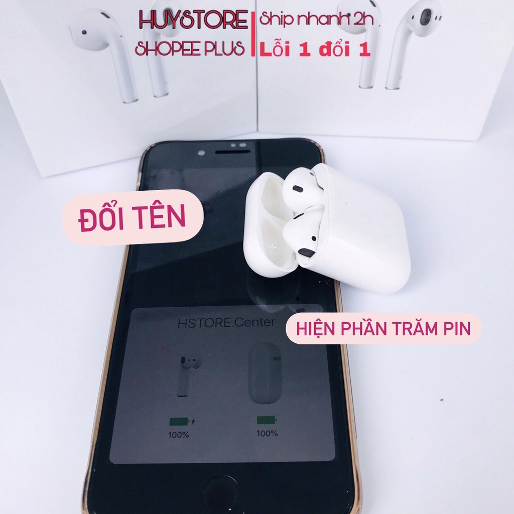 Tai nghe bluetooth nhét tai ko dây TWS Ipod 2 chơi game đổi tên dùng cho iphone android