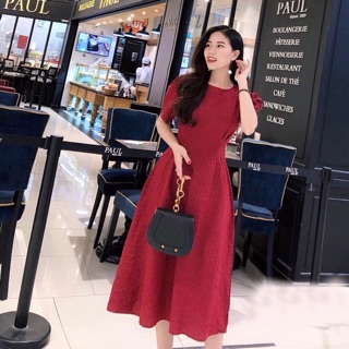 Đầm sọc caro cổ tròn 2 màu