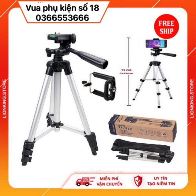 Gậy TRIPOD 3 chân kéo dài làm giá đỡ điện thoại( mua 2 tặng thêm 1 ốp)