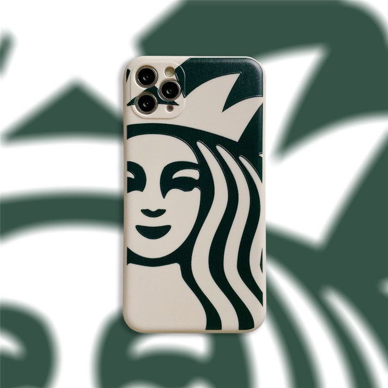 STARBUCKS Ốp Lưng Điện Thoại Bằng Silicone Mềm Hình Vuông Màu Nước Cho Iphone 12 / 11 Pro / Max / 6 / 6s / 7 / 8 Plus / X / Xs Max / Xr / Se 2020