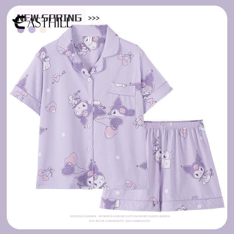 SANRIO Bộ Đồ Ngủ Tay Ngắn In Hình Cinnamoroll Dễ Thương Thời Trang Mùa Hè 2022 Dành Cho Nữ