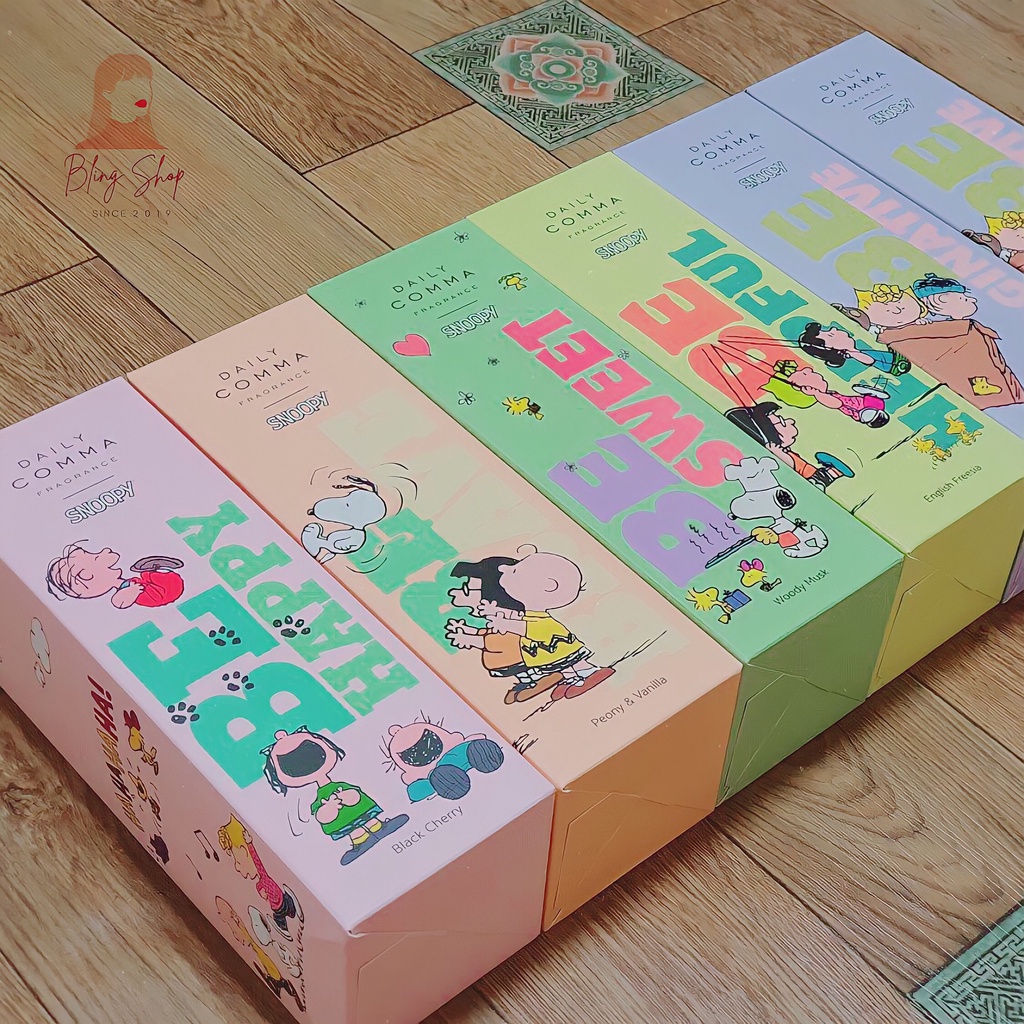 Mẫu mới-Tinh dầu thơm phòng Daily Comma Snoopy B-Series - Tinh dầu khuếch tán hương Hàn Quốc - Bling