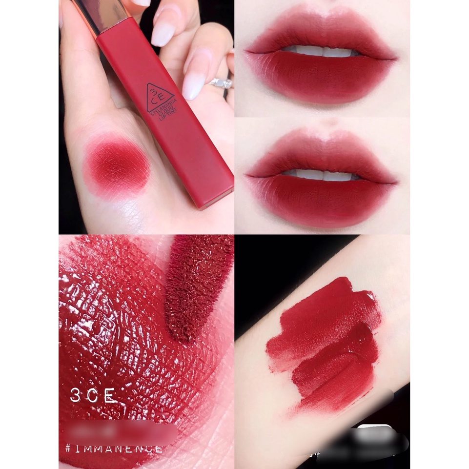 Son 3ce Cloud Lip Tint 4g Vỏ Nhám- Active Lady- Immanence- Neeful- Macaron Red