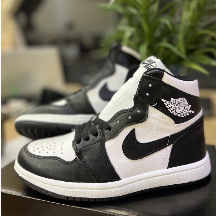 Giày Jordan Đen Cổ Cao , JD1 Panda Cao Cổ Full Phụ Kiện F11