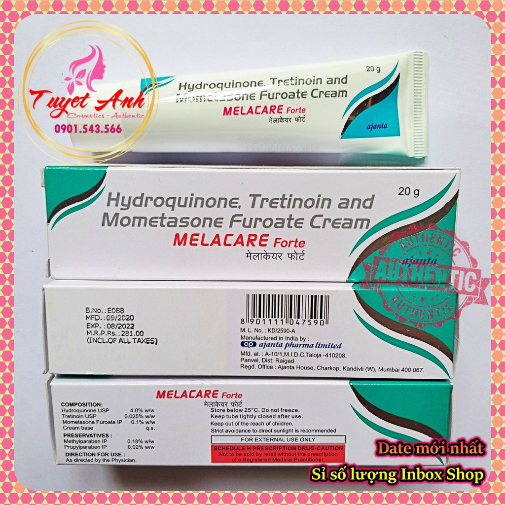 [Auth-Date mới] Melacare_hydroquinone_tretinoin - Kem giảm thâm, nám, tàn nhang