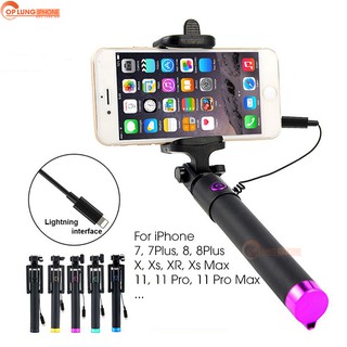 Gậy chụp hình iPhone 7 chân Lightning cho iPhone - Gậy chụp ảnh, gậy tự sướng cho iPhone, samsung, oppo dài 80cm