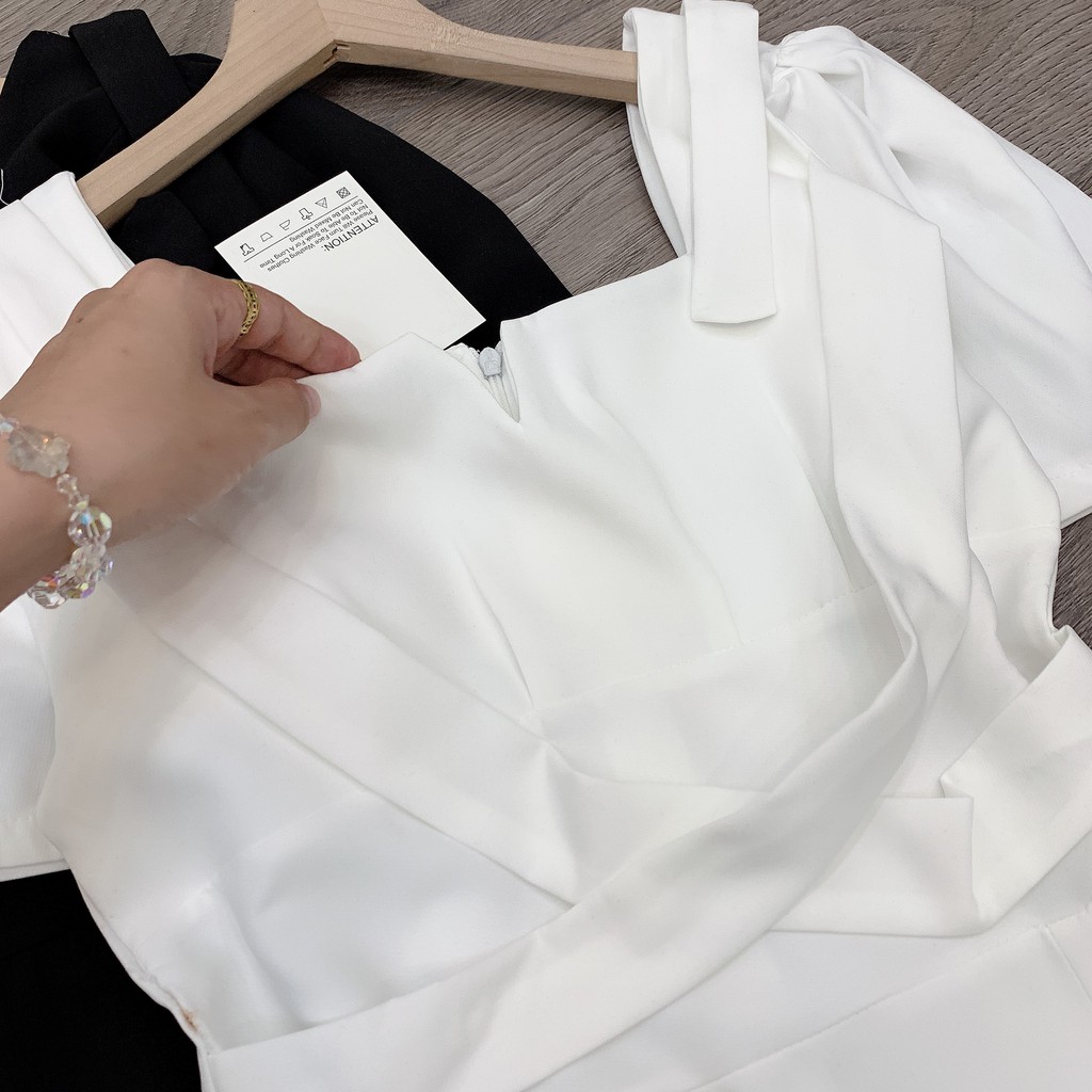 Đầm Thiết Kế Cổ Vuông Xẻ Ngực Cao Cấp | BigBuy360 - bigbuy360.vn