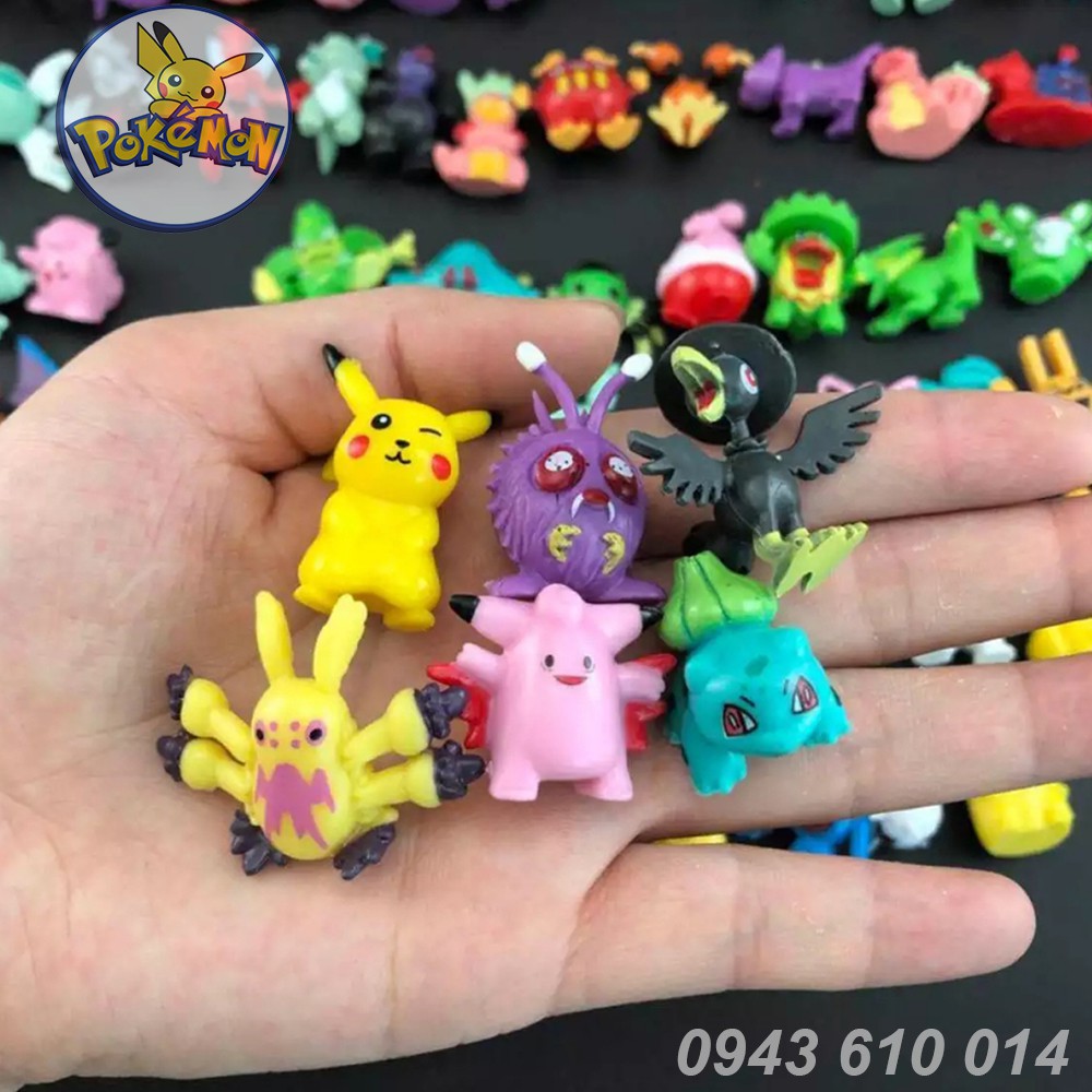 Combo 100 đồ chơi Pokemon trang trí Mega Pikachu hoạt hình Anime mini đa hệ giá rẻ không trùng